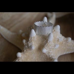 COPY - Sterling silver wide chain link ring